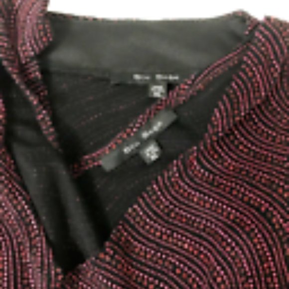 VTG Blu Sage 2 Piece Jacket & Tank Top Set Women's XL Black & Red Glitter USA - Picture 5 of 6